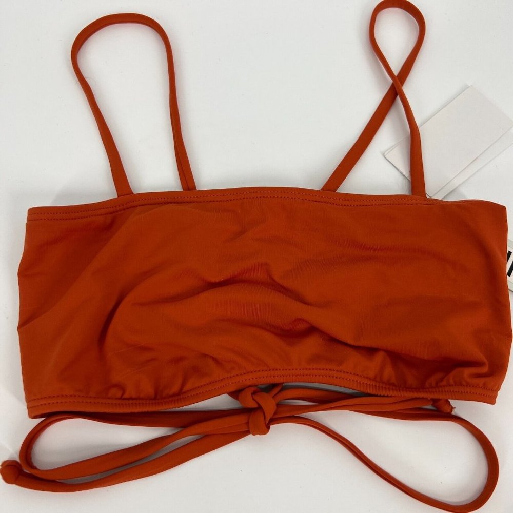 The Bikini Lab Bandeau Bikini Two Piece Set Orange Strappy NWT - Picture 4 of 12
